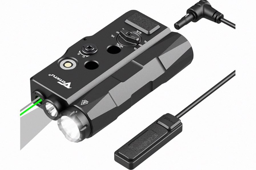 VOTATU M8L-G 3000 Lumens Light Laser Combo Compatible with Mlok/Picatinny, Strobe Function Flashlight and Green Laser Beam with Easy Touch Pad Switch, USB Magnetic Rechargeable Light for Rifle product image