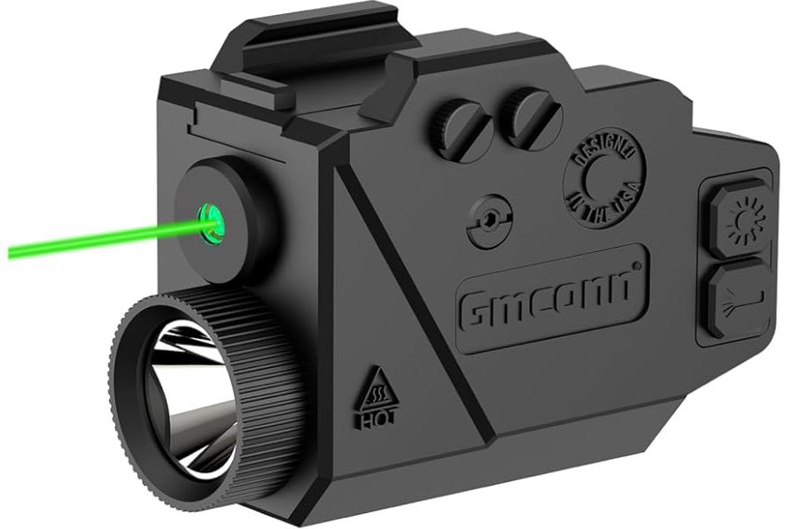 CRONHAWK 500 Lumens Tactical Weapon Flashlights Laser Sight - Rail-Mounted Light and Green Laser Light Combo for Pistol with Picatinny Rail and GL Rails - Magnetic Charging Port product image