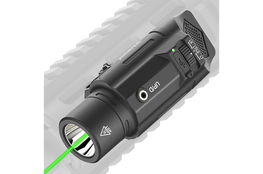 CVLIFE 1500 Lumens Laser Light Combo for Pistol, Strobe & Memory Function for Green Laser Light Combo and Picatinny Flashlight with Adjustable Rail Magnetic Rechargeable Pistol Flashlight product image